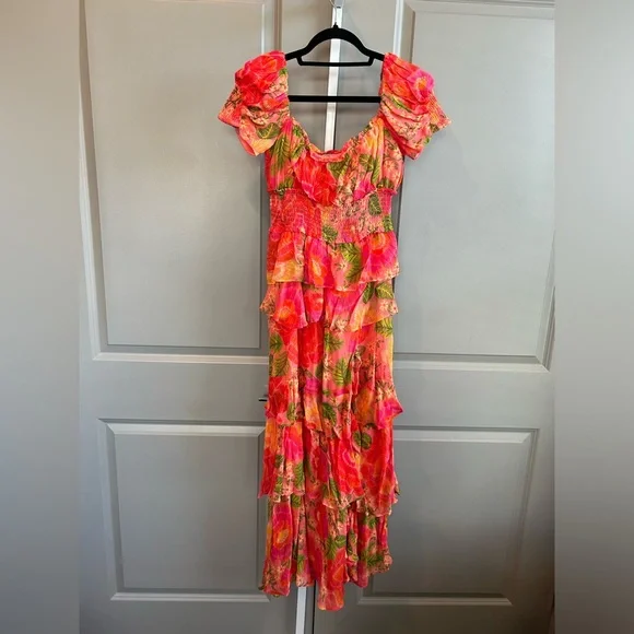 FARM Rio Pink Blooming Floral Maxi Dress, Blooming Floral Pink Size Small -  coffeafoods.com